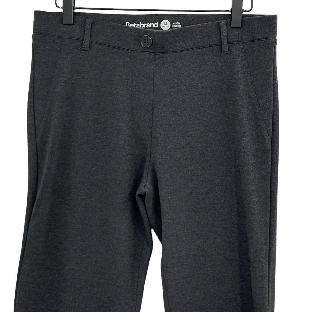 Betabrand Yoga Dress Pants Pull On Stretchy Comfort Charcoal Gray | Med Petite - Picture 4 of 8